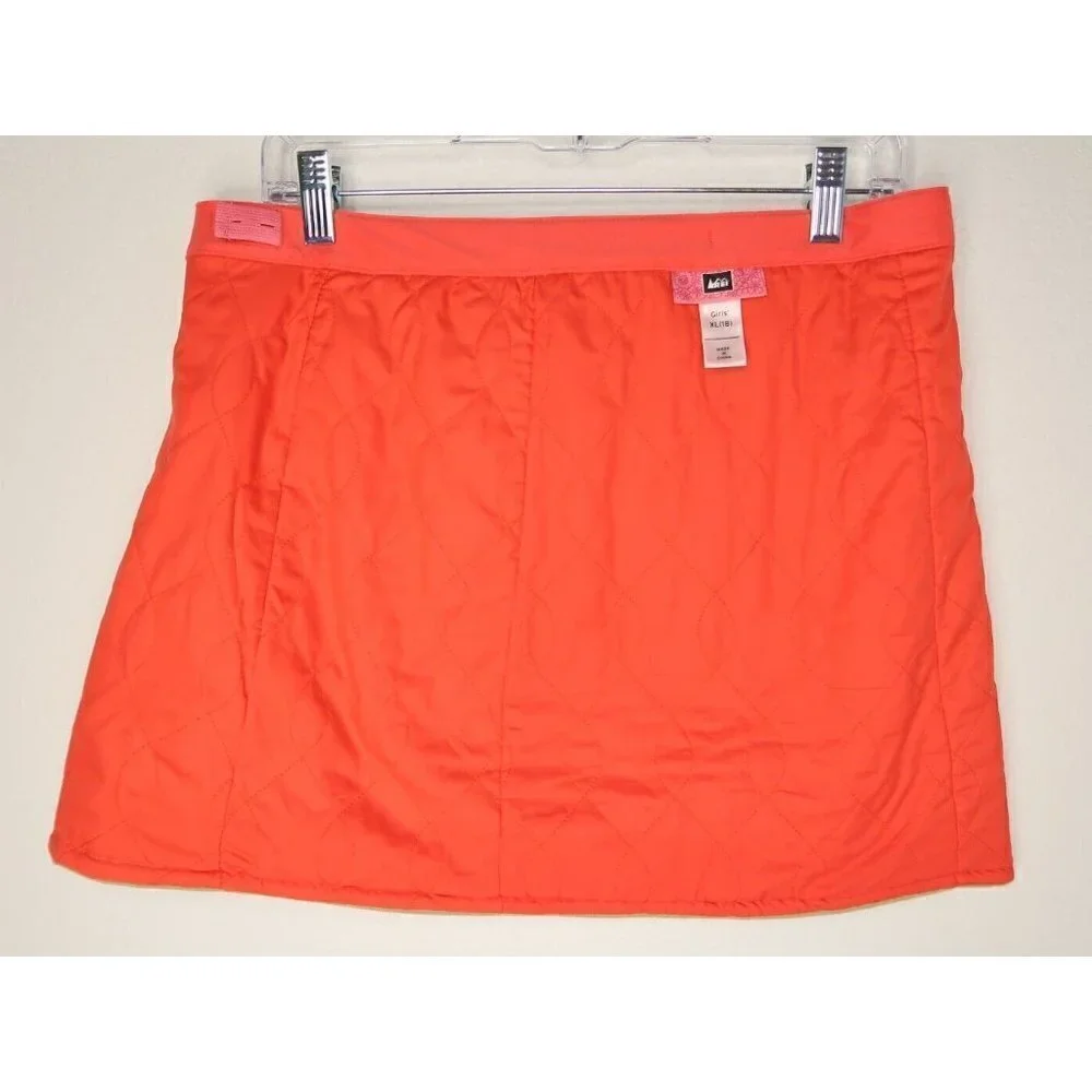 REI Corduroy Mini Skirt Wrap Khaki Lined Snap Button Stretch Girl's XL 18 W 32